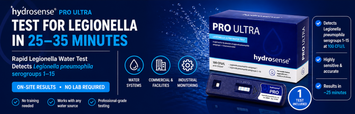 Hydrosense Legionella test kit for water systems – detects Legionella pneumophila serogroups 1–15 with fast on-site results