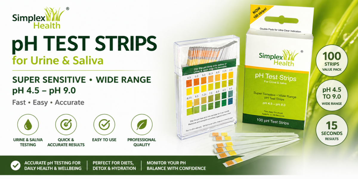 Simplexhealth PH Test Strips for urine and saliva for the alkaline diet