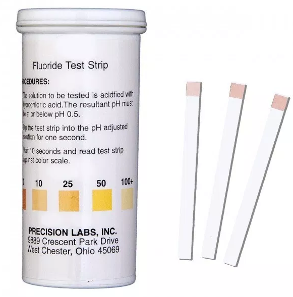 Fluoride Test Strips 0-100+ppm (50 strips)