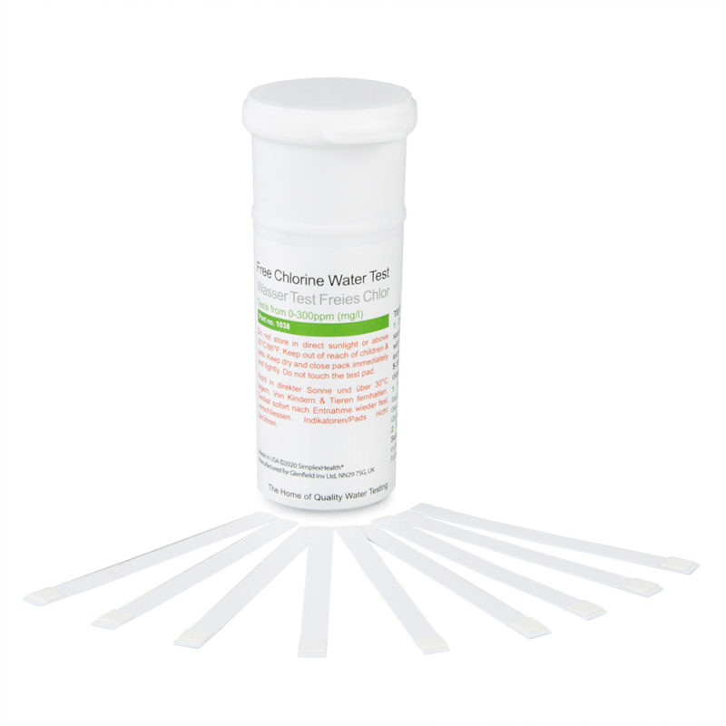 Free Chlorine 0-300ppm (50 Strips)