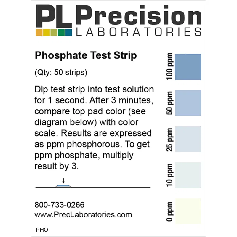 Phosphate Test Strips 0-100ppm (50 Strips)