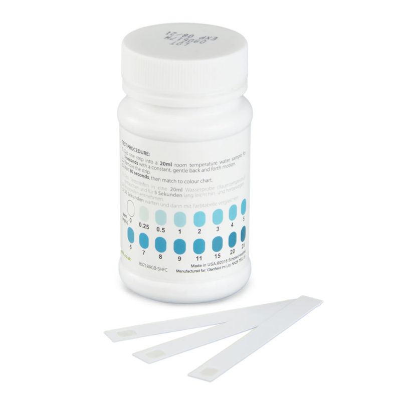 Water Free Chlorine 0-25ppm (50 strips)