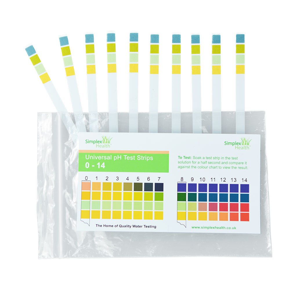 Editie Herziening Geleidbaarheid Water Full Range pH Test Strips 0-14 (10 strips) - SimplexHealth