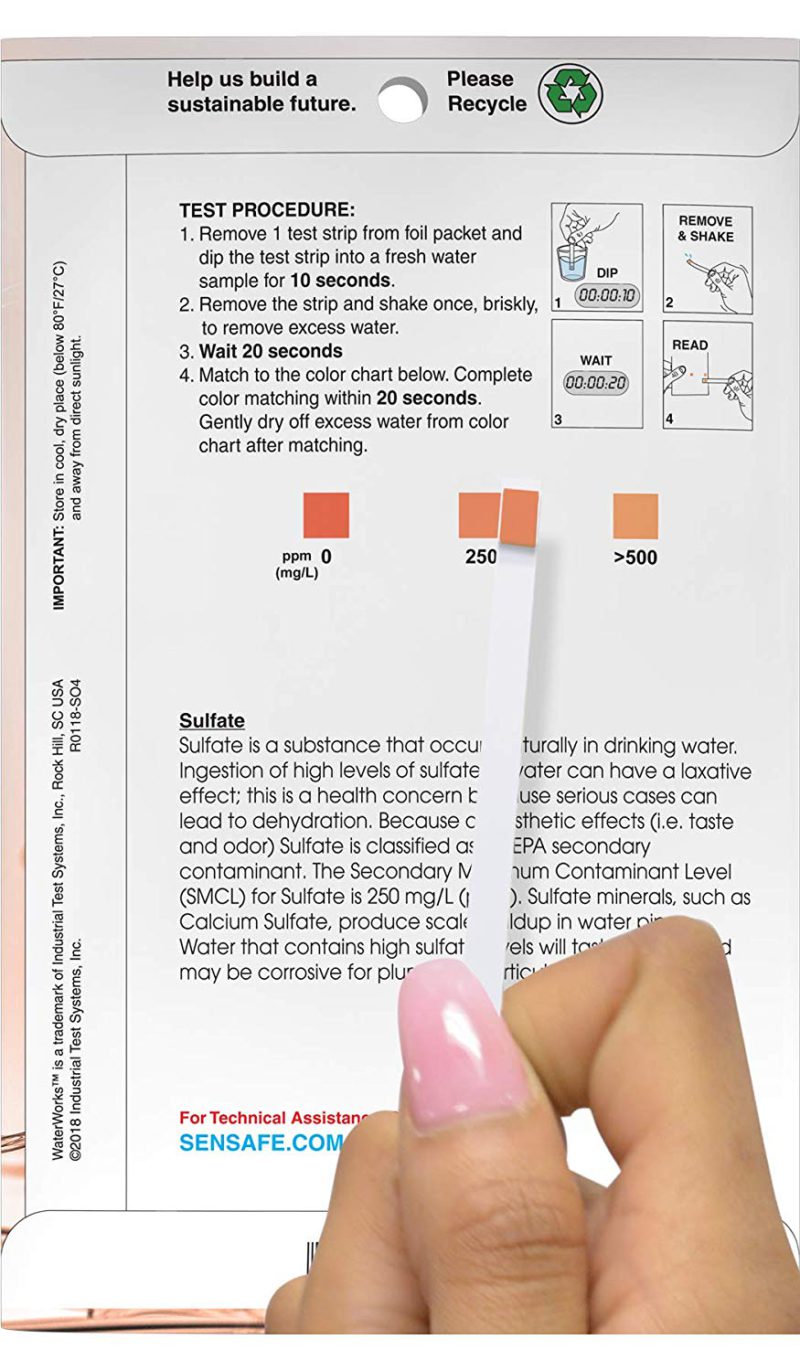 Water Sulfate Check 0-250ppm (30 strips)