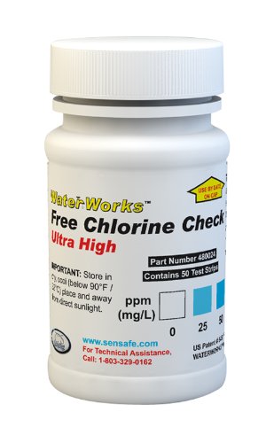 Water Free Chlorine Check Ultra High 0-750ppm (50 strips)