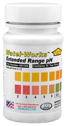 Waterworks Wide Range pH Test Strips 2-12 (50 tests)