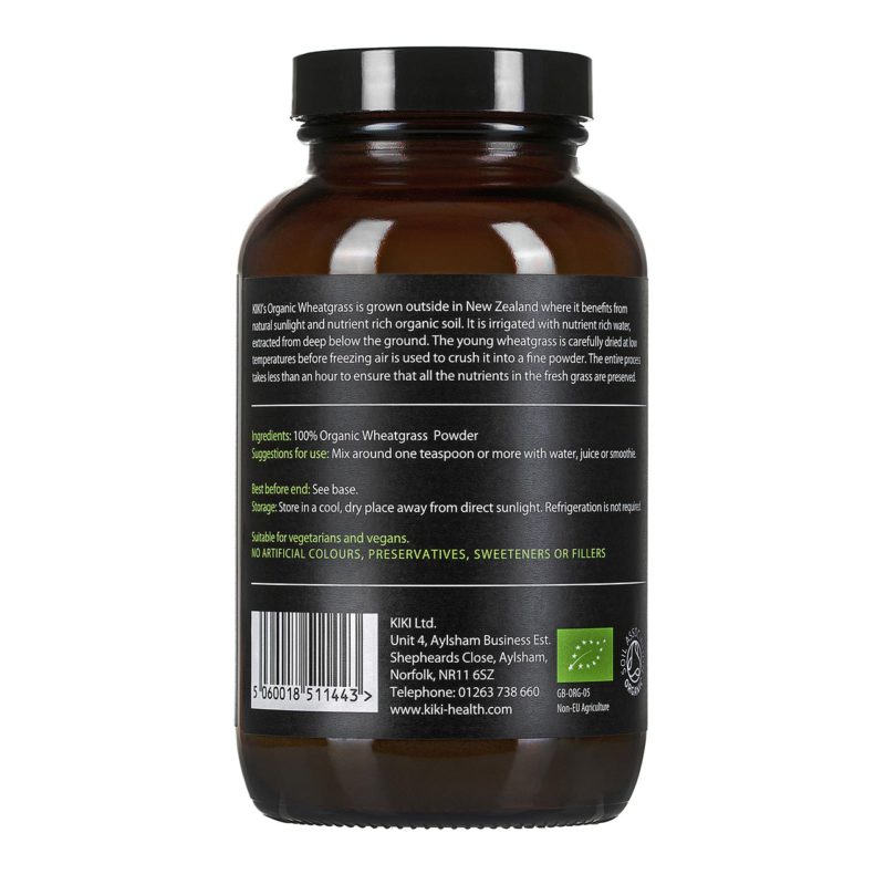 Wheatgrass Powder, Organic by Kiki Health (100g)